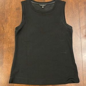 Banana Republic Solid Black Sleeveless Crewneck Tank Top Size Small